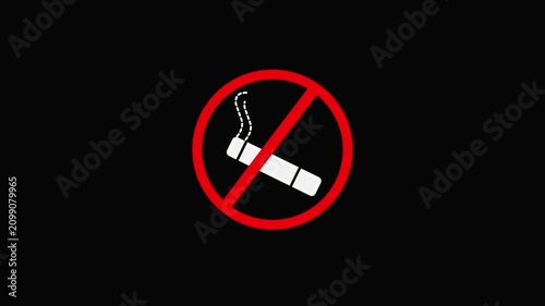 No Smoking Symbol Red Circle Prohibited Cigarette Black Background smoking ban cigarette prohibited no cigarette.