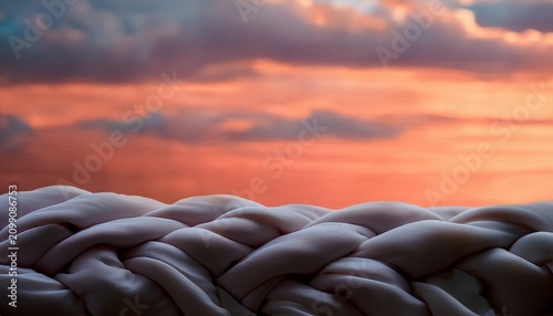 Whispers Of Dawn Blush Across A Cloud Like Weave Serene And Tranquil Artful Textile Art