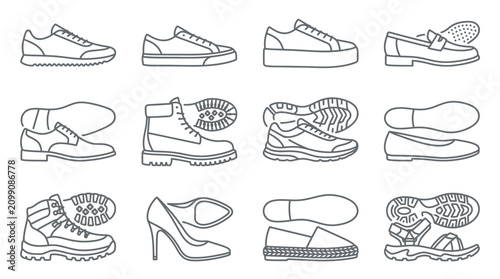 Cuadro en lienzo Collection of Various Shoe Styles.
