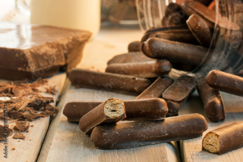 Konstfotografi Chocolate covered biscuits.