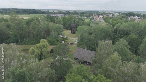 Knight-themed event at the very old vilage drone shot d-log