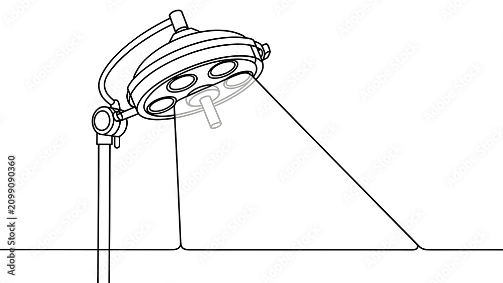 Fototapeta premium Operating room surgical light white background.