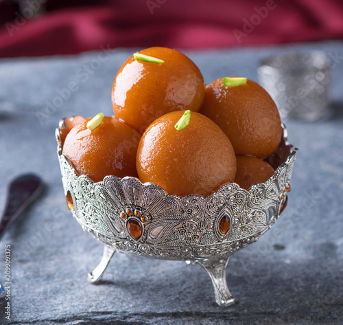 Картината върху платно Gulab Jamun or Gulab Jaman is the highly popular sweet or dessert in Pakistan and Indian