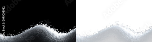 Canvastavla Water bubbles rise above a smooth surface creating a wave on a transparent backg