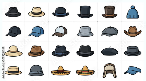 Variety of Hats on Display.