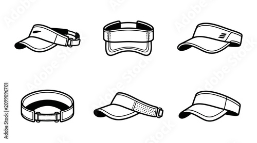 Collection of six baseball cap designs.