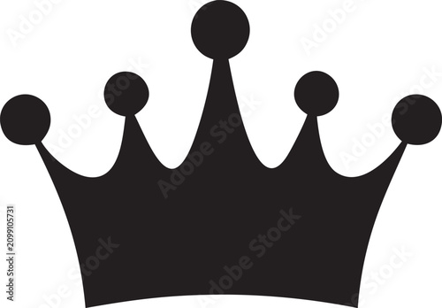 Bild auf Leinwand Black crown silhouette against a white background a regal symbol of royalty and