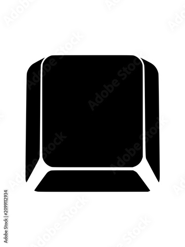 Minimalist 3D Style Blank Computer Keyboard Keycap Icon
