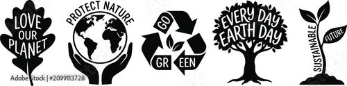 Konstfotografi High quality editable vector clipart bundle set earth day environmental conserva