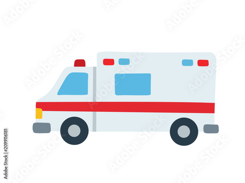 Photography Flat ambulance icon for emergency medical transportation, healthcare and rescue services