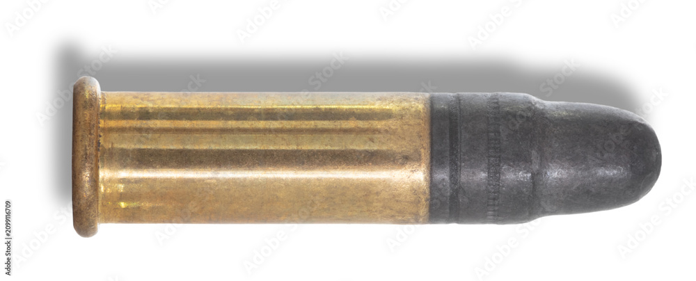 Fototapeta premium Shadow behind 22 long rifle cartridge