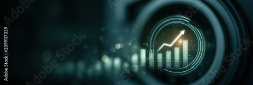 A digital chart tracking warehouse debt recovery with an upward arrow powered by crm management and creative creativity inside a safe.