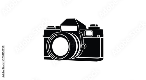 Photos Vintage Film Camera Silhouette Against White Background