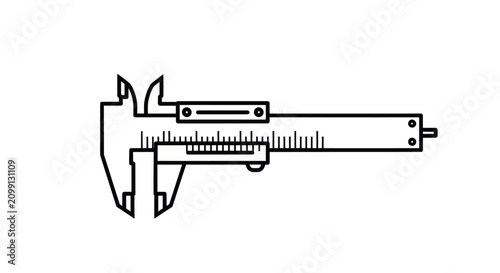Bild auf Leinwand Vernier Caliper Outline Vector