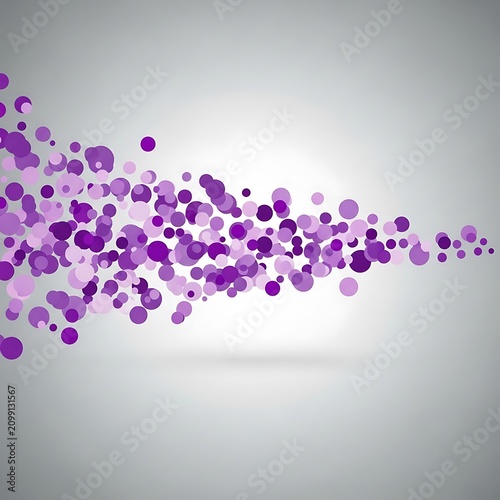 Abstract Purple Bokeh Effect with Circular Particles.