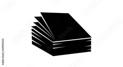 Stack of paper sheets icon isolated on white background