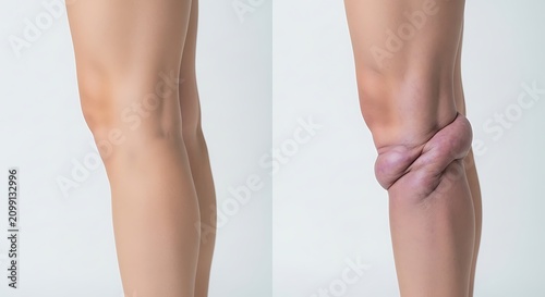 Comparison of Healthy and Swollen Legs in Medical Contexts.