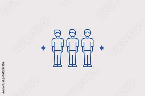 Fotografía Group of people line icon for hr agency