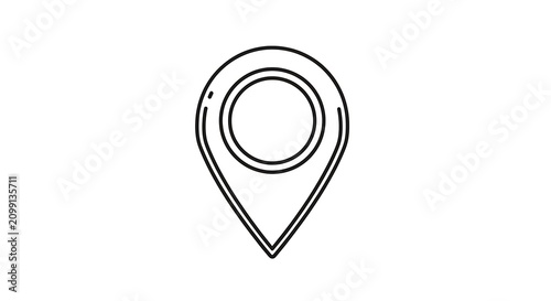 Minimalist Location Pin Icon for Navigation and Maps.