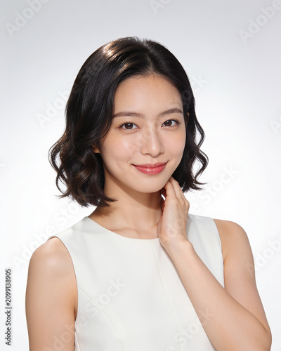 beautiful Korean woman model with lotion cosmetic 33