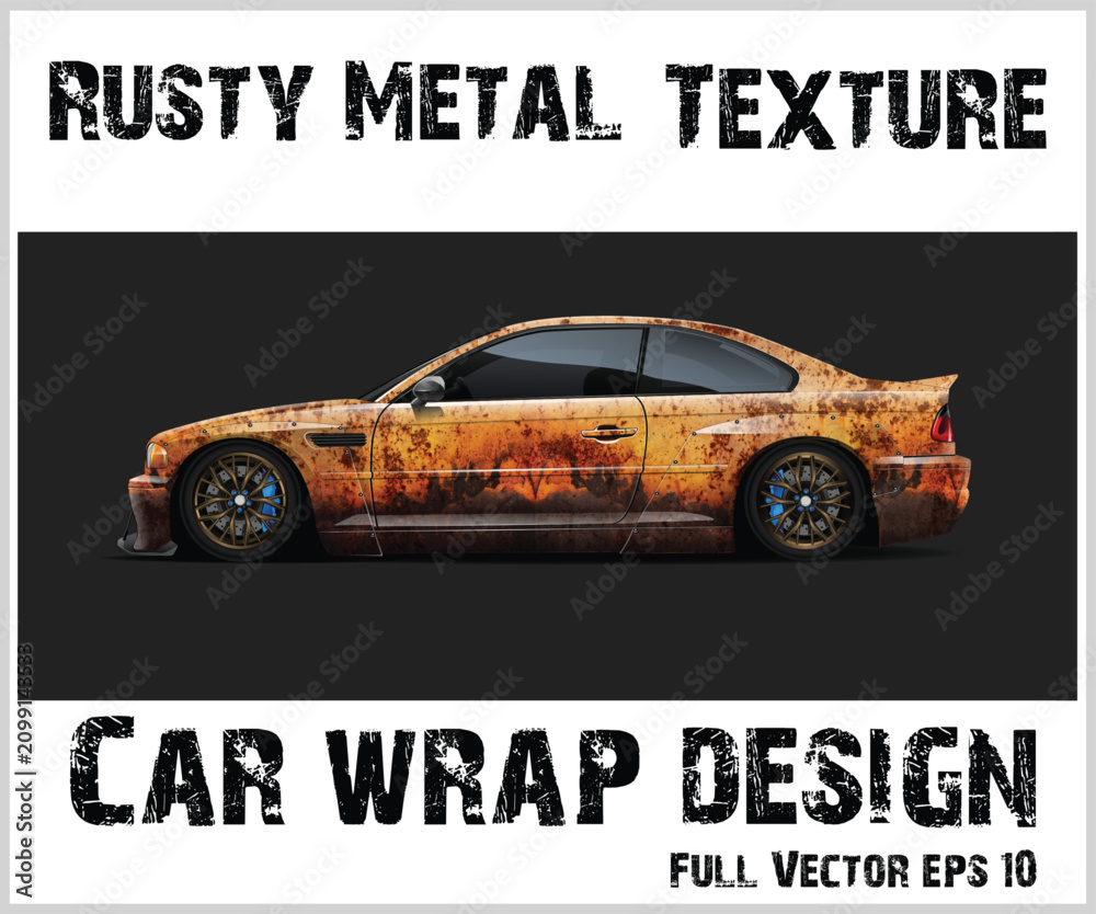 Fototapeta premium Rusty Metal Texture Car Wrap Design