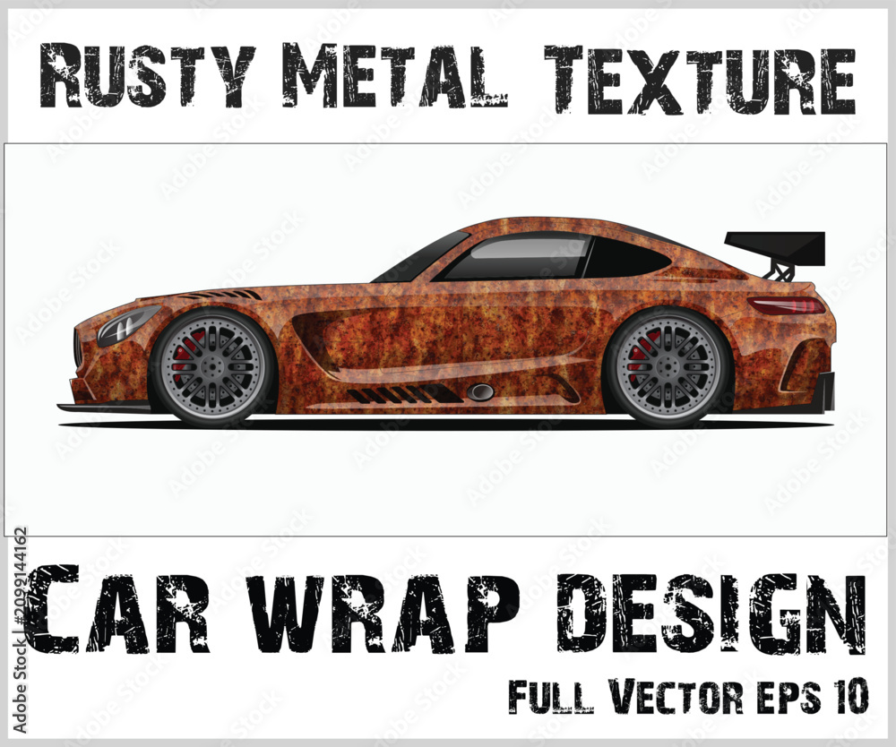 Fototapeta premium Rusty Metal Texture Car Wrap Design