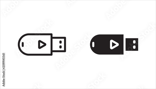 Obraz na płótnie USB flash drive icon set, collection featuring multiple styles and orientations
