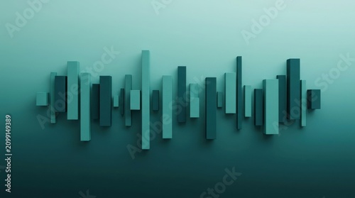 Abstract teal cityscape modern 3d architectural rendering for commercial use