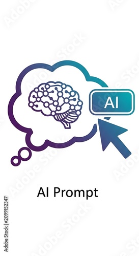 Artificial Intelligence Brain Concept with Click Icon.