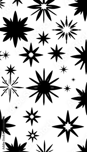 Vector Set of Different Black Sparkles Icons Collection of Star Sparkles Symbol Design on White Background, visual interest, party