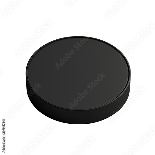 Black Round Container for Packaging and Product Display. Commercial Use and Design Purpose Isolated on Transparent Background