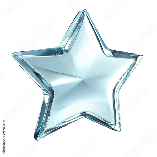 Crystal Star Shape for Awards and Recognition Design. Commercial Use and Decoration Purpose Isolated on Transparent Background