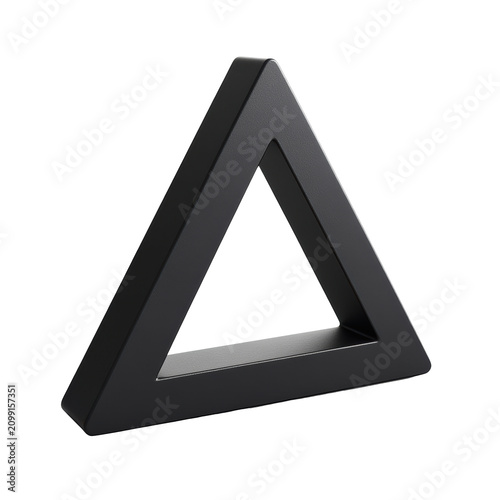 Black Triangle Geometric Shape for Design and Decoration Projects Isolated on Transparent Background