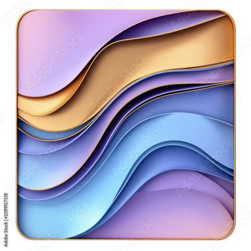 Stylish Abstract Waves Design in Soft Pastel Colors for Modern Backgrounds and Graphics Isolated on Transparent Background