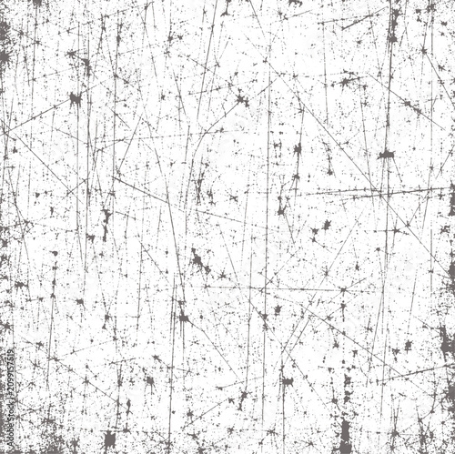 Grunge texture with scattered lines and speckles on white background
