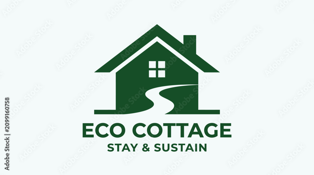 Fototapeta premium Eco Cottage Stay and Sustain Logo Design.