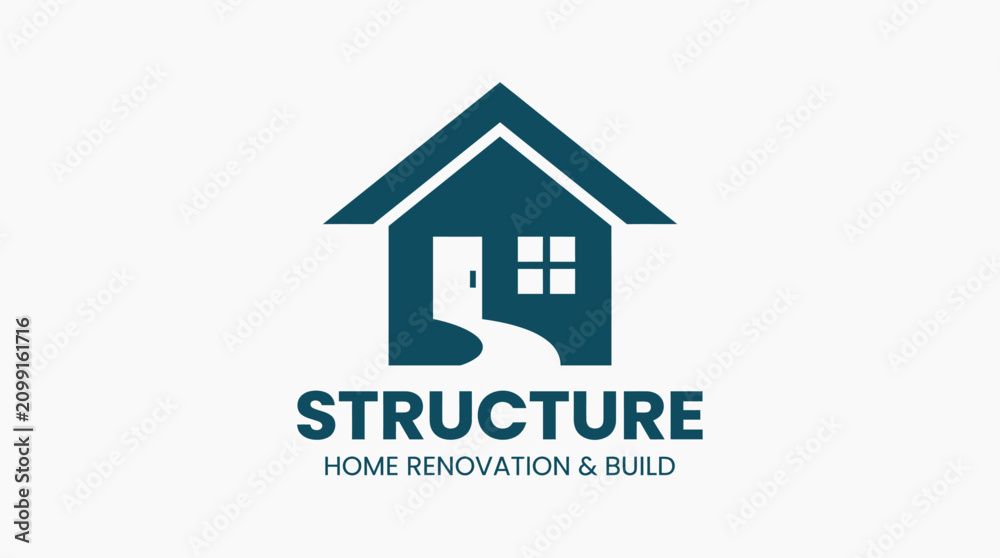 Fototapeta premium Structure Home Renovation and Build Logo.