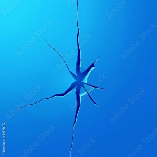Simple illustration of a blue fracture concept, mental, abstract