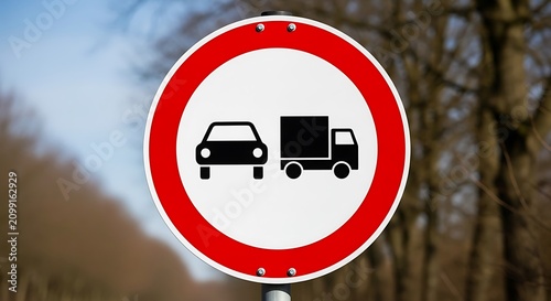 Traffic Sign Prohibiting Car and Truck Entry on Roadway.