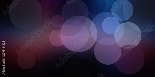 Tableau sur toile Elegant purple and blue bokeh background with soft circular lights and dark graininess