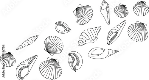 Fotografija Black and white of various hairstyles and hair accessories braid d