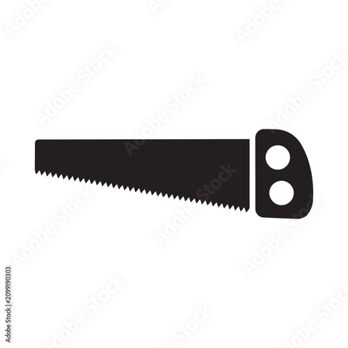 Fotografie Hand saw silhouette on a white background simple graphic design