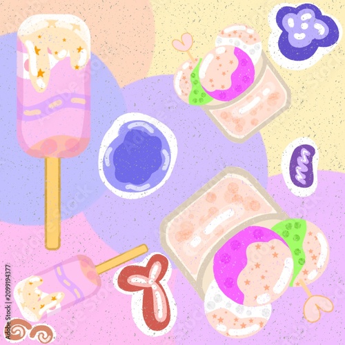 Obraz na plátne Ice cream background pattern