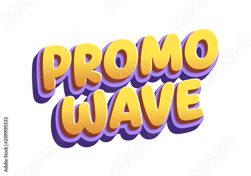 3d promo wave text on white background