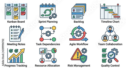 Effective Task Management with Visual Tools in a Minimal Vector Format