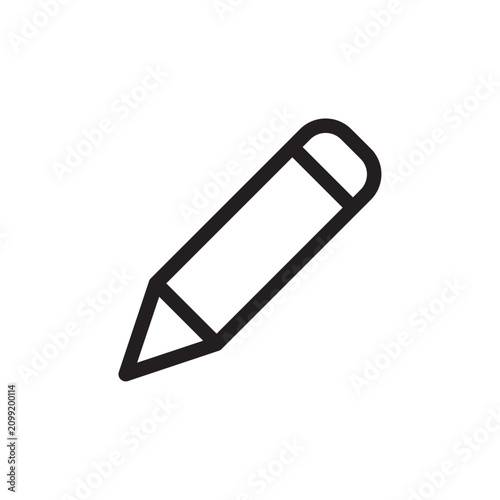 Pencil icon flat line style on a white background writing