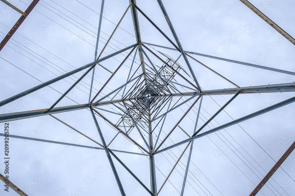 Foto Electric Tower Metal Structure Ground Perspective