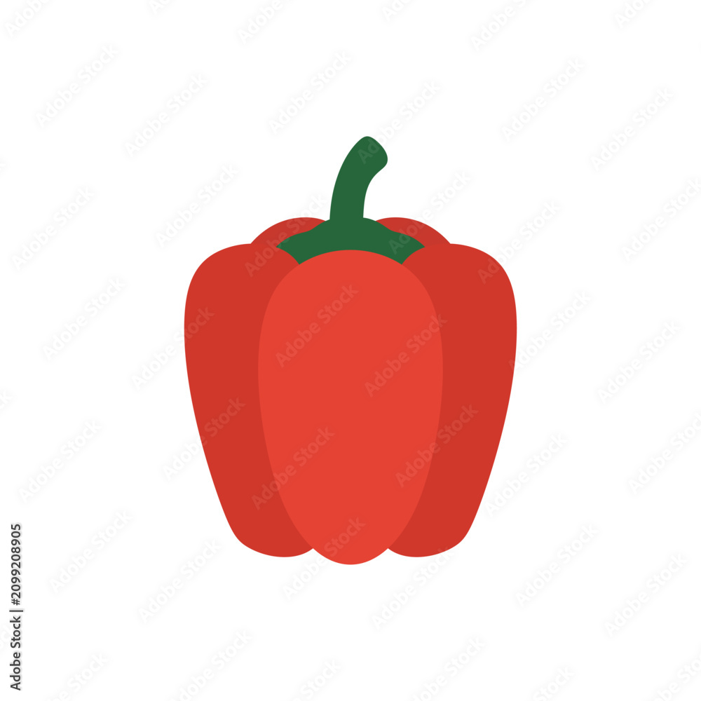 Fotografija Red bell pepper vector illustration