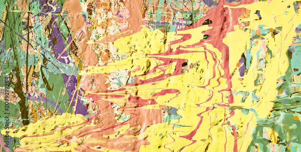 Obraz premium Bright Fluorescent Liquid Art on Grunge Background