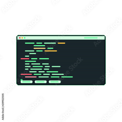 Obraz na płótnie Programming Code Editor Window with Syntax Highlighting Isolated on Transparent Background PNG